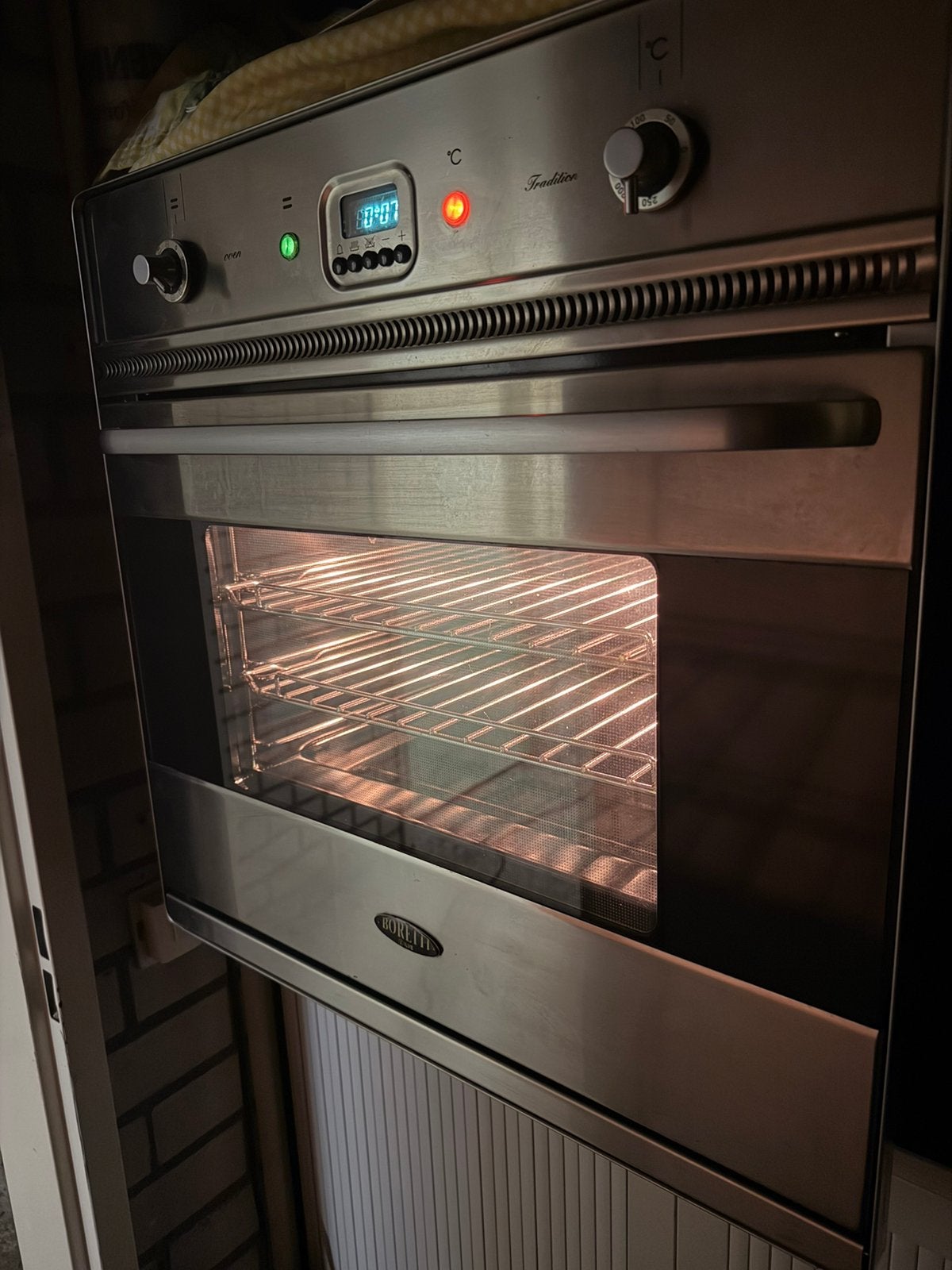 Boretti OVEN RVS 60cm Hetelucht, Grill, Oven  INBOUW, Witgoed en Apparatuur, Ophalen, Gebruikt, Hete lucht, Inbouw