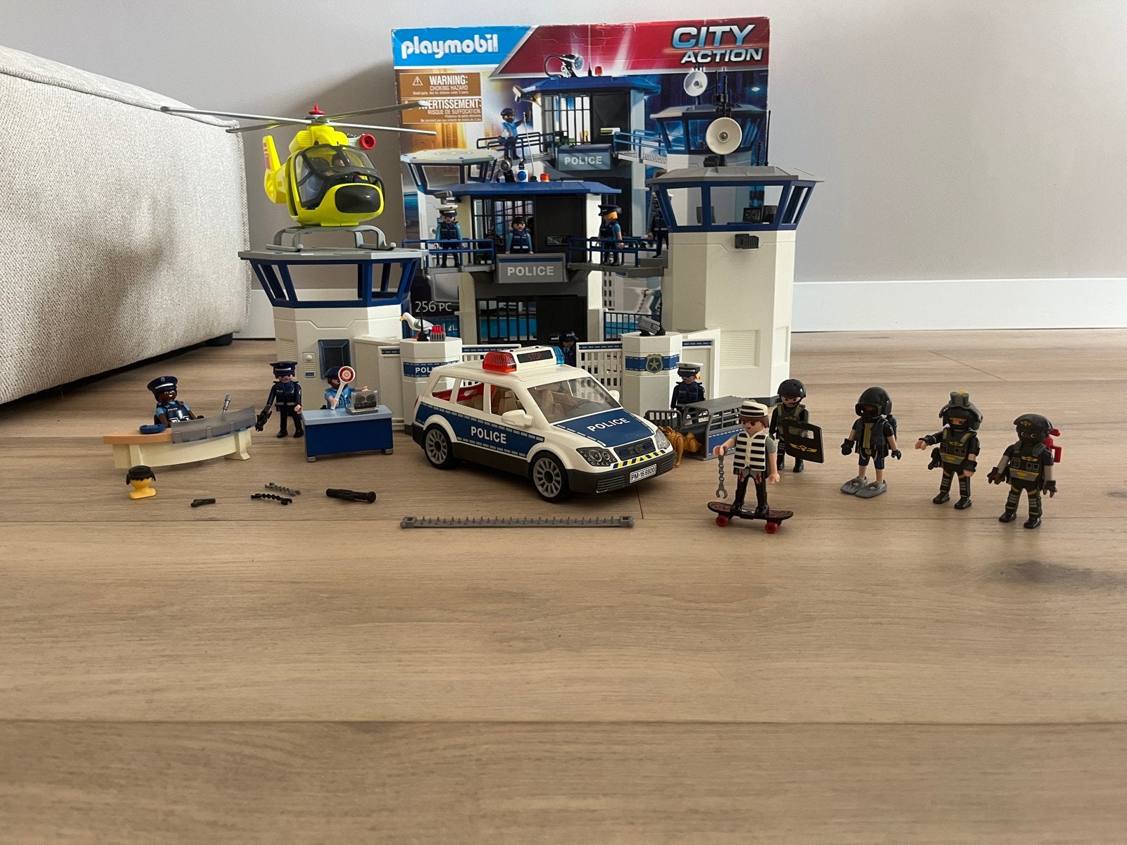 Playmobil 6919 City Politiebureau met Helikopter en Auto, Ophalen of Verzenden, Gebruikt