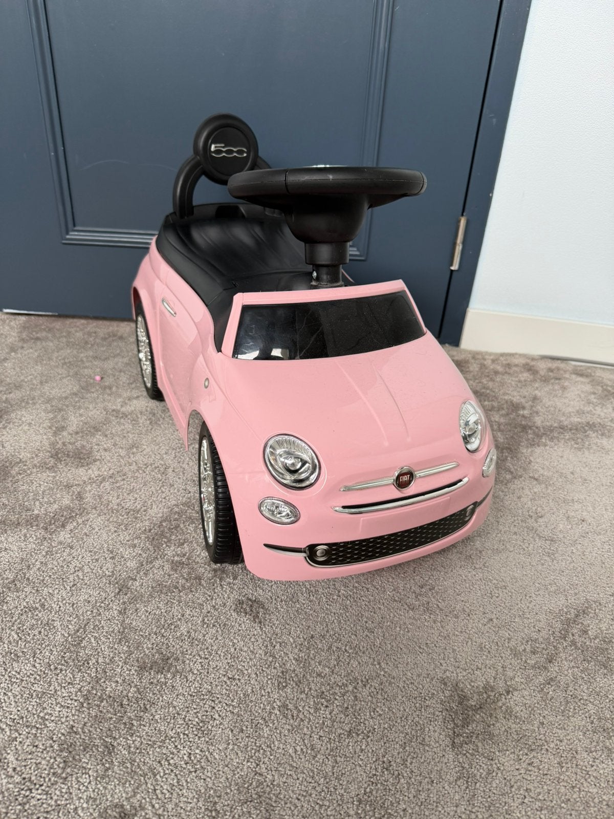 Loopauto Fiat 500 Retro - Roze, Ophalen of Verzenden, Zo goed als nieuw, Loopvoertuig