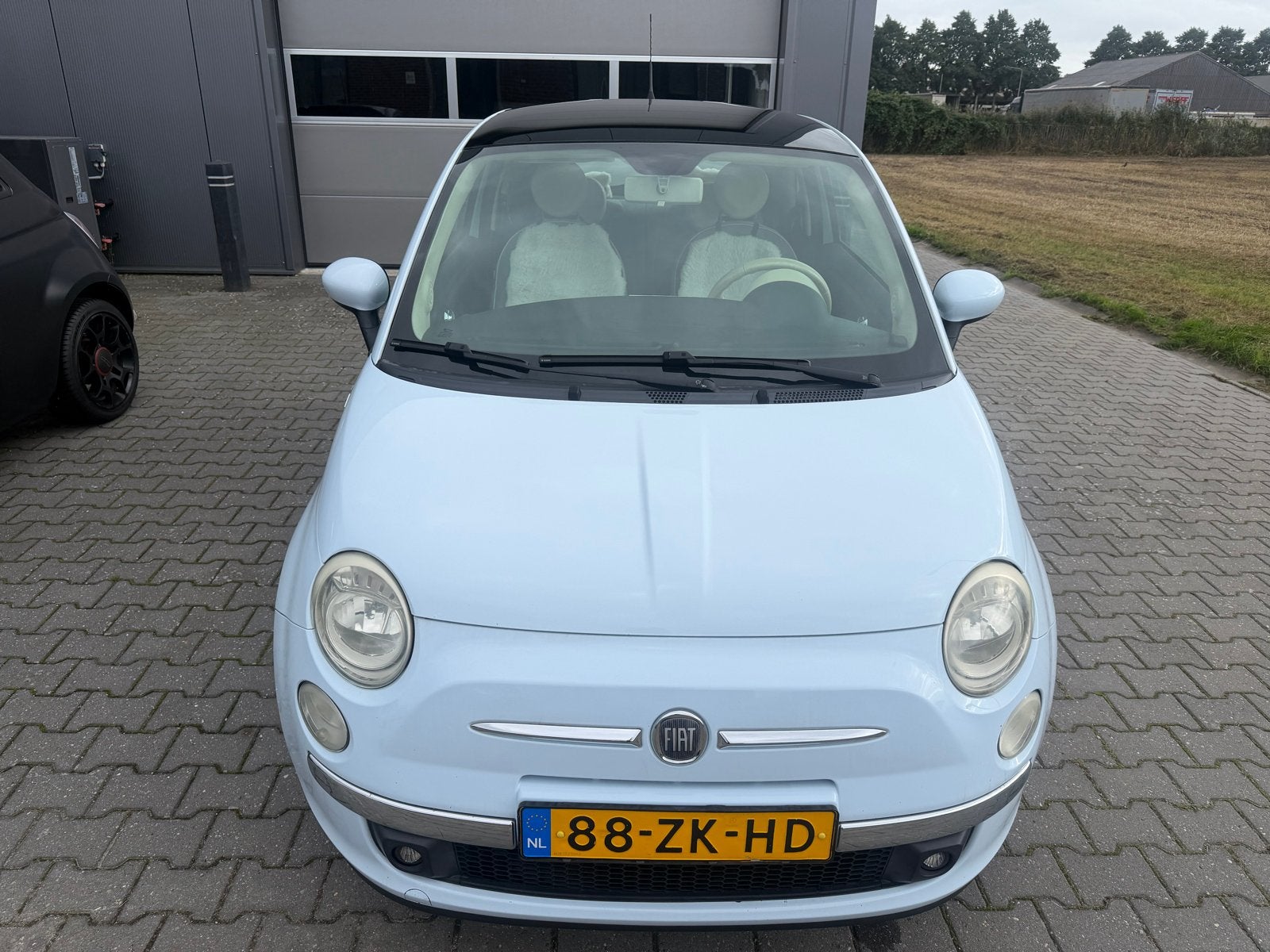 Fiat 500 1.4 16V 73KW C 2008 Blauw, Auto's, Voorwielaandrijving, 31 €/maand, 4 cilinders, 100 pk