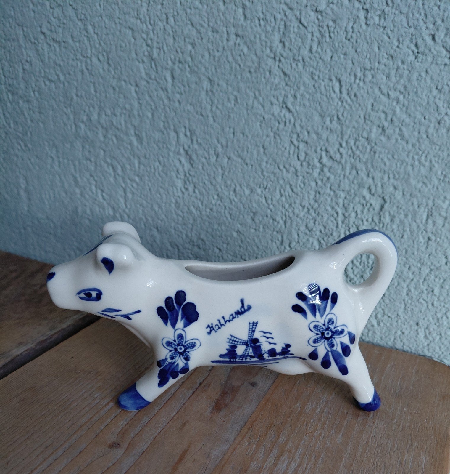 Delftsblauw melkkannetje koe vintage handpainted Holland, Ophalen of Verzenden