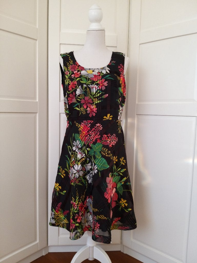 Strauss Modell vintage zwarte mouwloze midi jurk 42 L (= M), Zwart, Maat 42/44 (L), Ophalen of Verzenden, Strauss Modell