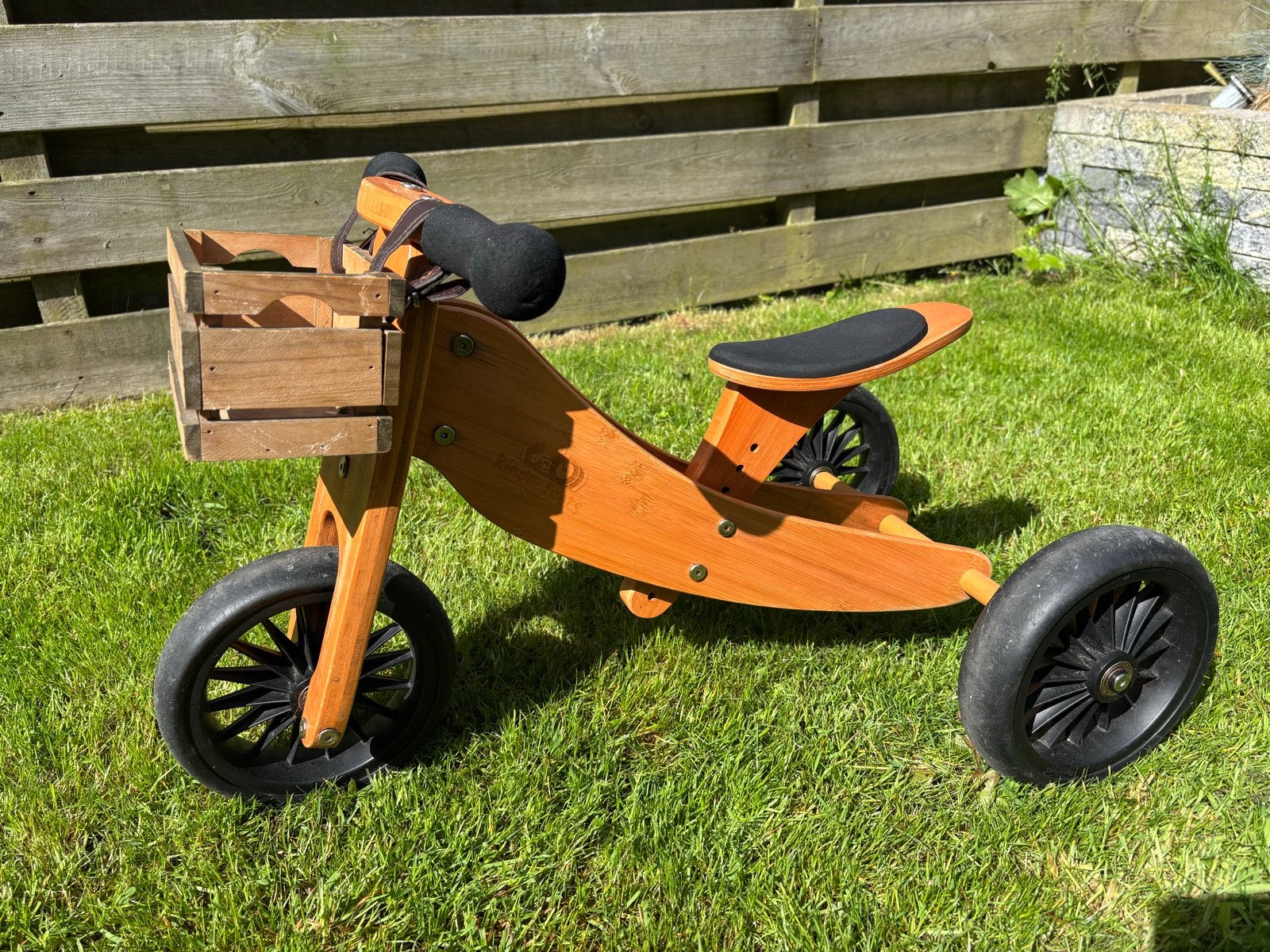 Kinderfeets - Houten Loopfiets met Mandje, Fietsen en Brommers, Ophalen, Gebruikt, Minder dan 16 inch