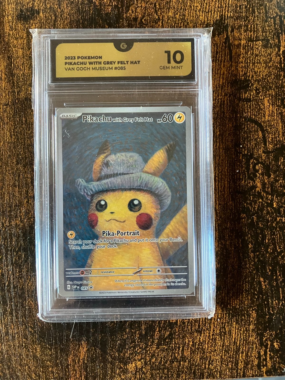 Pikachu met Grijze Vilten Hoed Pokémon Kaart PSA 10 GEM MINT, Ophalen, Nieuw, Losse kaart