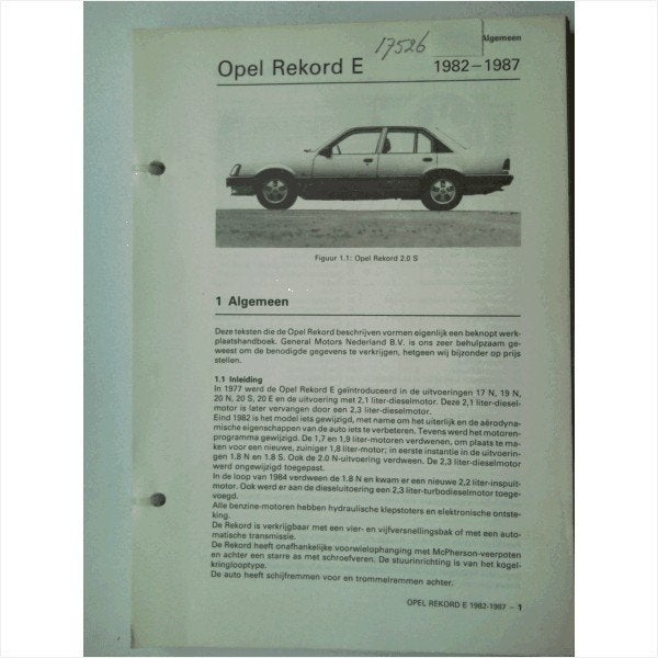 Opel Rekord E Vraagbaak losbladig 1982-1987 #1 Nederlands, Boeken, Auto's | Boeken, Ophalen of Verzenden, Gelezen, Opel