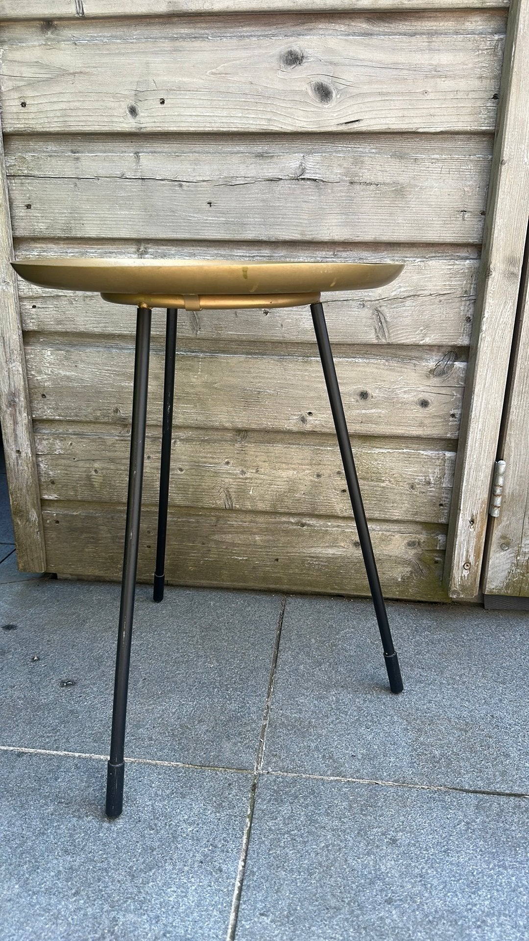 Bijzettafeltje, Minder dan 55 cm, Gebruikt, Metaal of Aluminium, Rond
