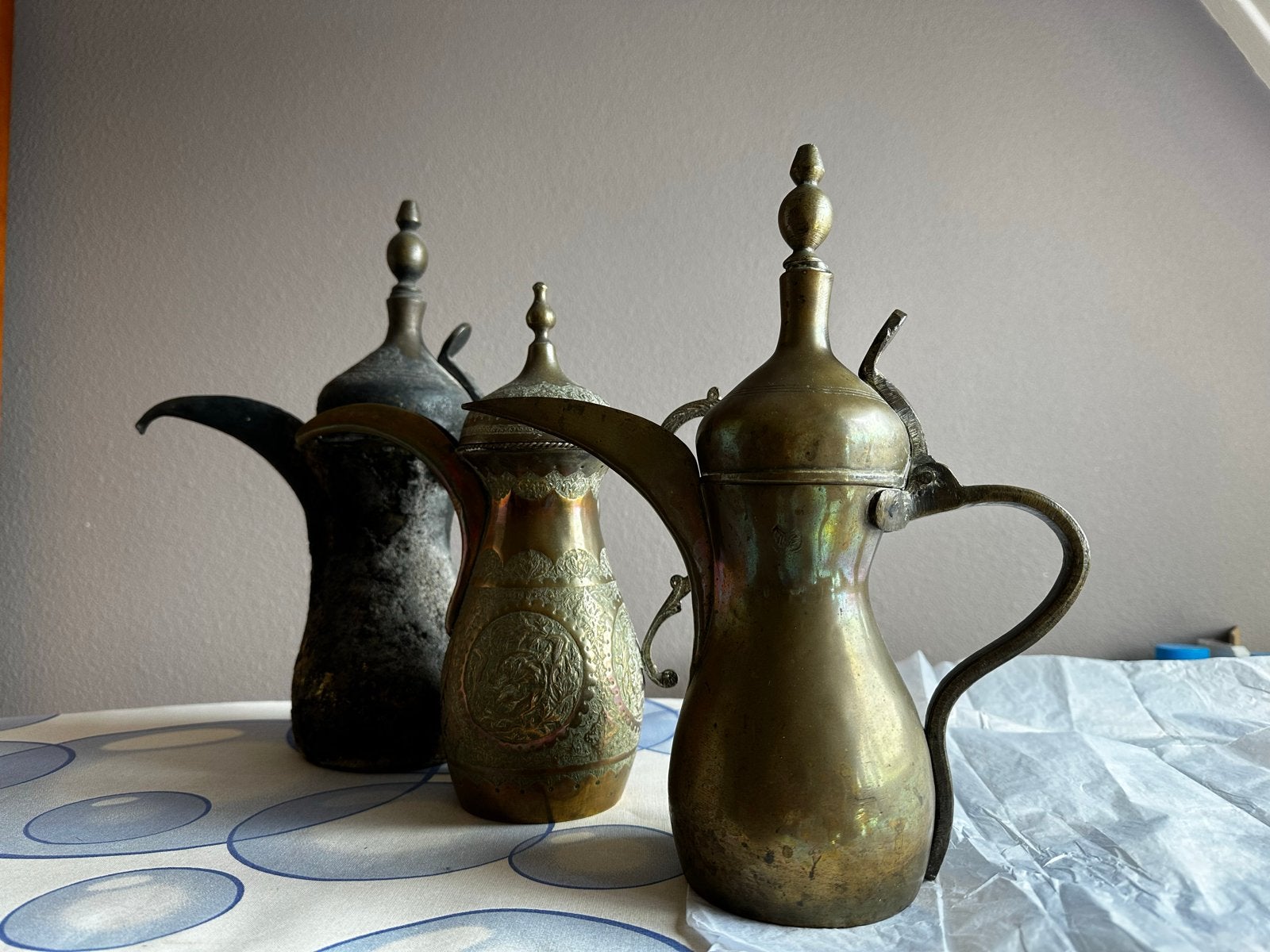 Set van 3 Arabische Dallah koffiekannen, Ophalen of Verzenden, Koper