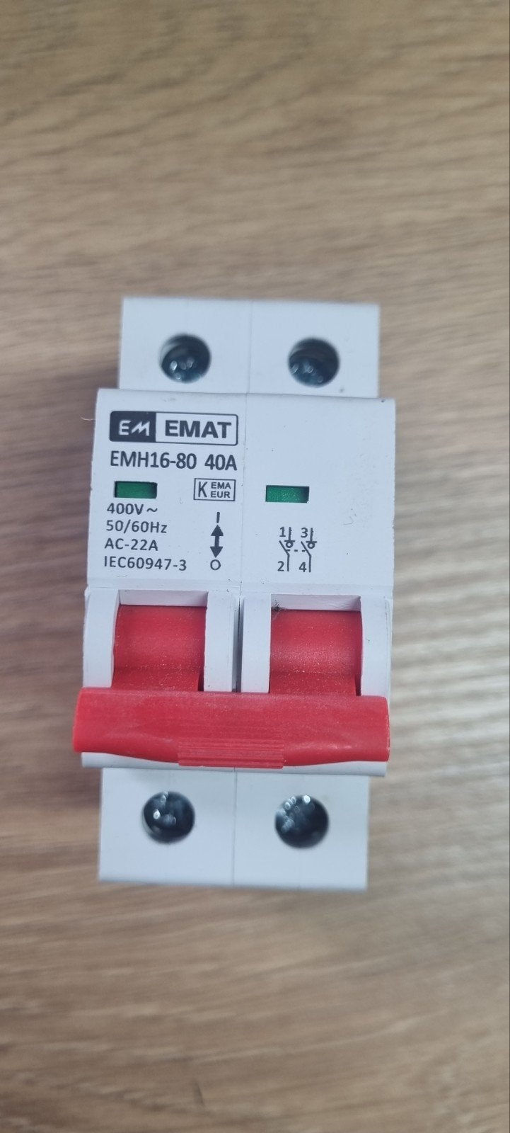 EMAT EMH16-80 Hoofdschakelaar 2-polig 40A KEMA-KEUR, Ophalen of Verzenden
