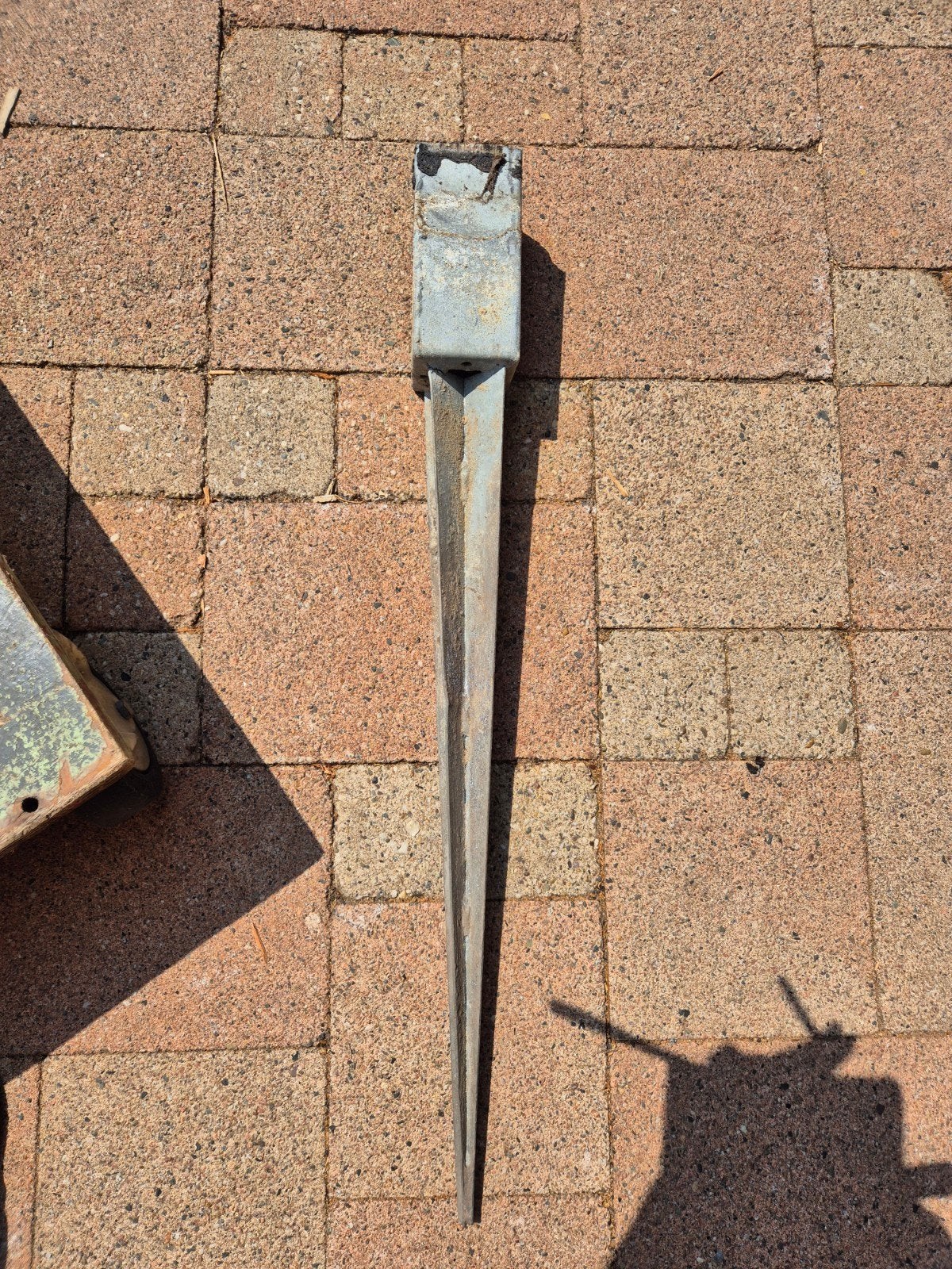 7 Puntpaalankers 76cm lang, 8cm breed paalhouder paalpunt, Ophalen of Verzenden, Gebruikt, 250 mm of meer, Overige typen
