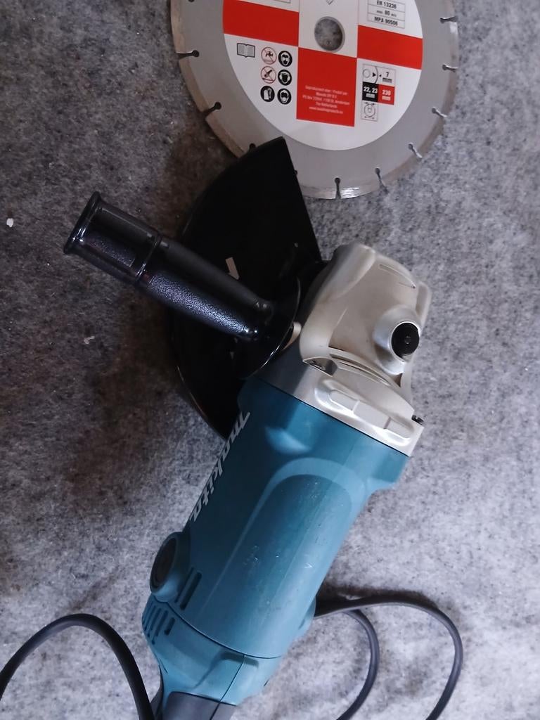 Makita Haakse Slijper met Diamantschijf, Ophalen of Verzenden, 1000 watt of meer, Haakse handslijpmachine