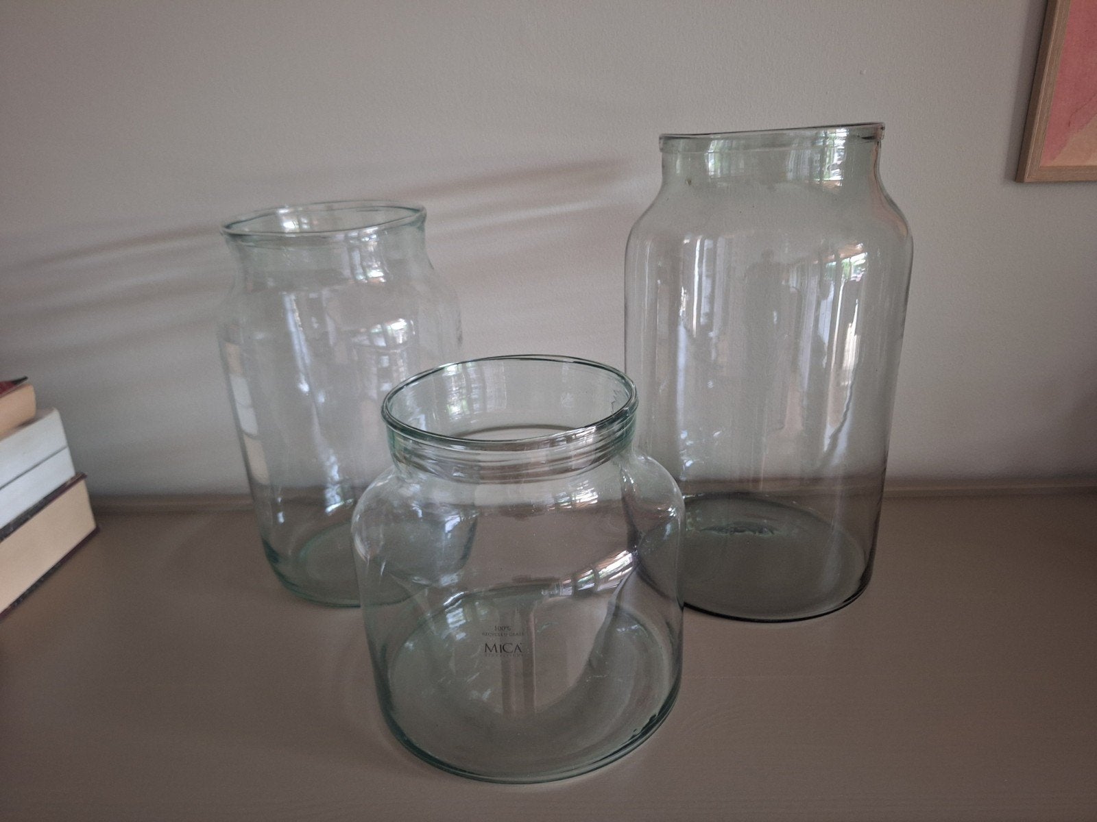 Set van 3 Mica Vazen van 100% Gerecycled Glas, Ophalen, Transparant, Gerecycled glas, Glas