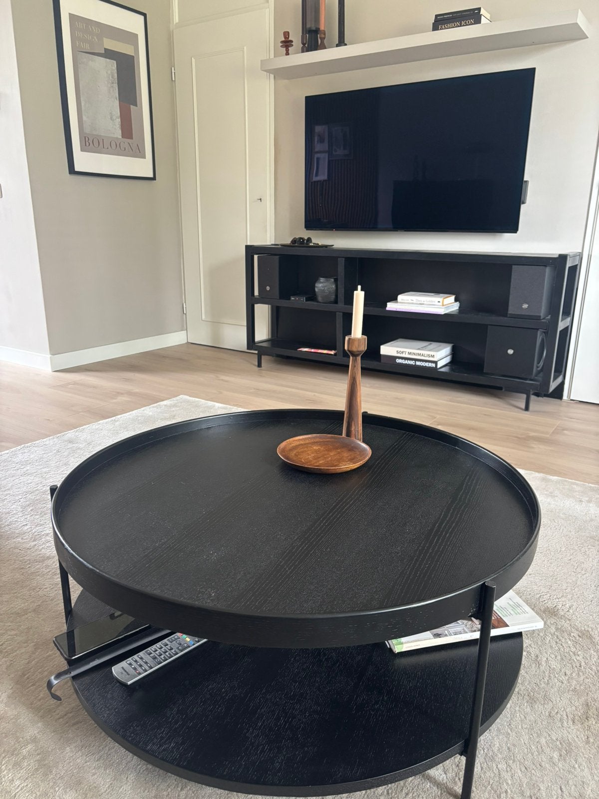 Salontafel zwart., Ophalen, 50 tot 100 cm, 50 tot 100 cm, Zo goed als nieuw