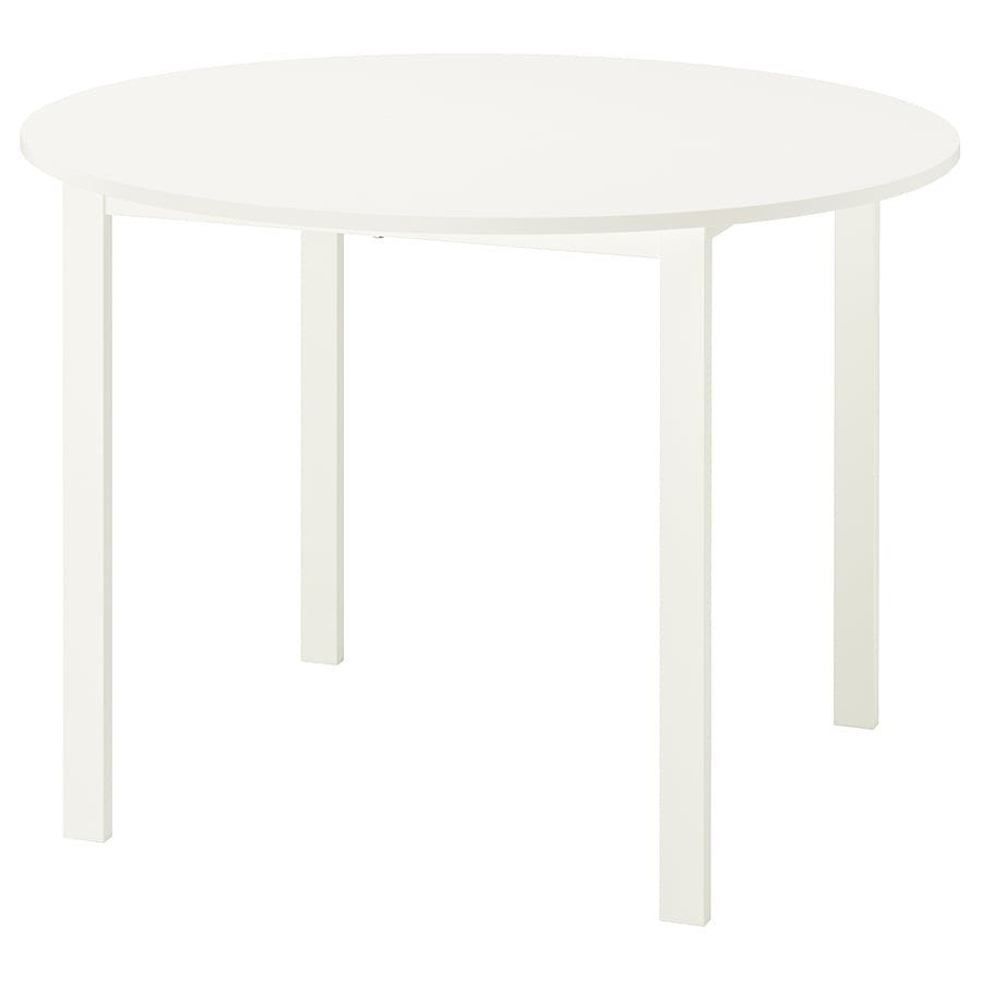 Witte ronde eettafel - ikea Vihals, Huis en Inrichting, Tafels | Eettafels, Ophalen, Overige materialen, Rond, Zo goed als nieuw