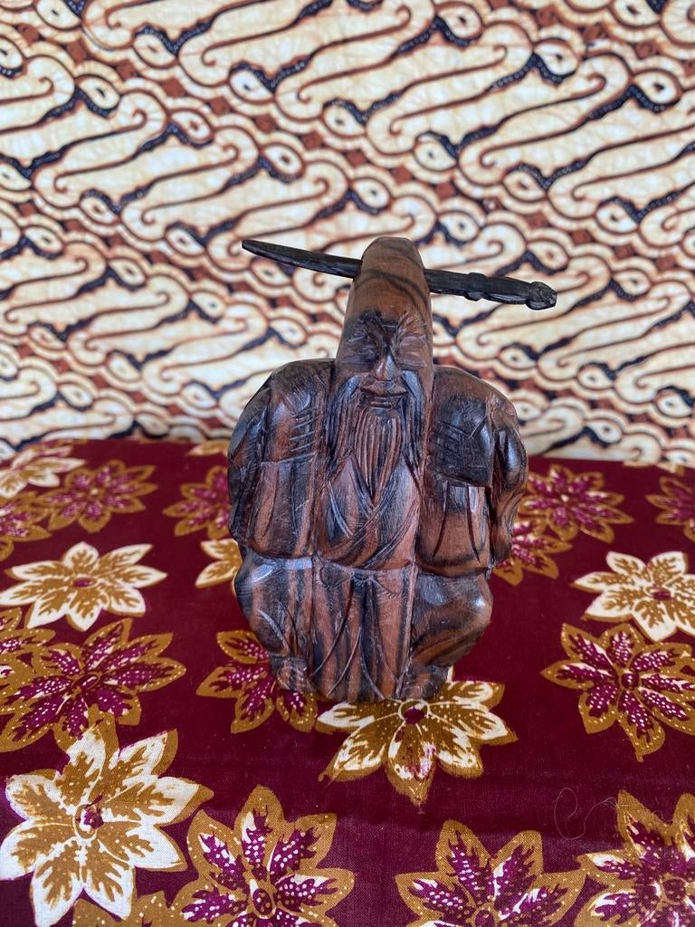 HANDGESNEDEN HOUTEN SHOU LAO/SCHILDPAD., Ophalen of Verzenden
