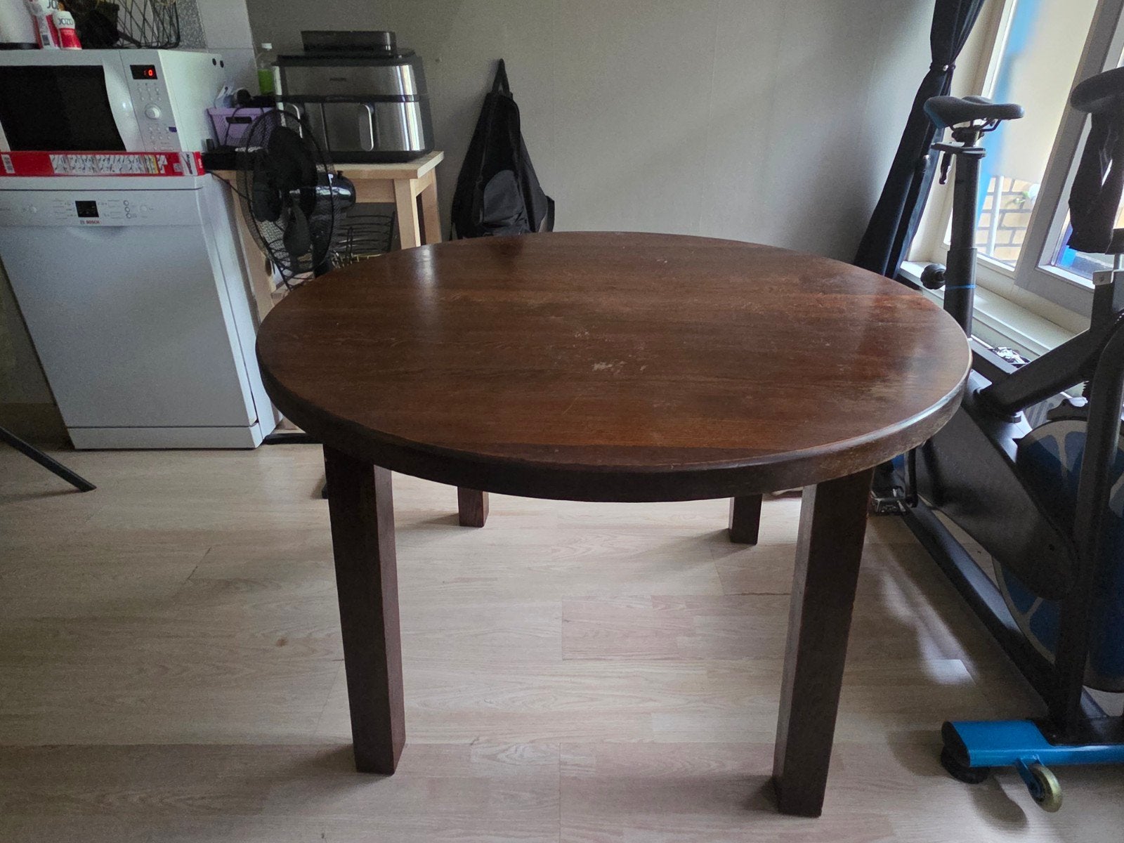Ronde massief houten eettafel - Gebruikt, Ophalen, Gebruikt, Rond, Vier personen