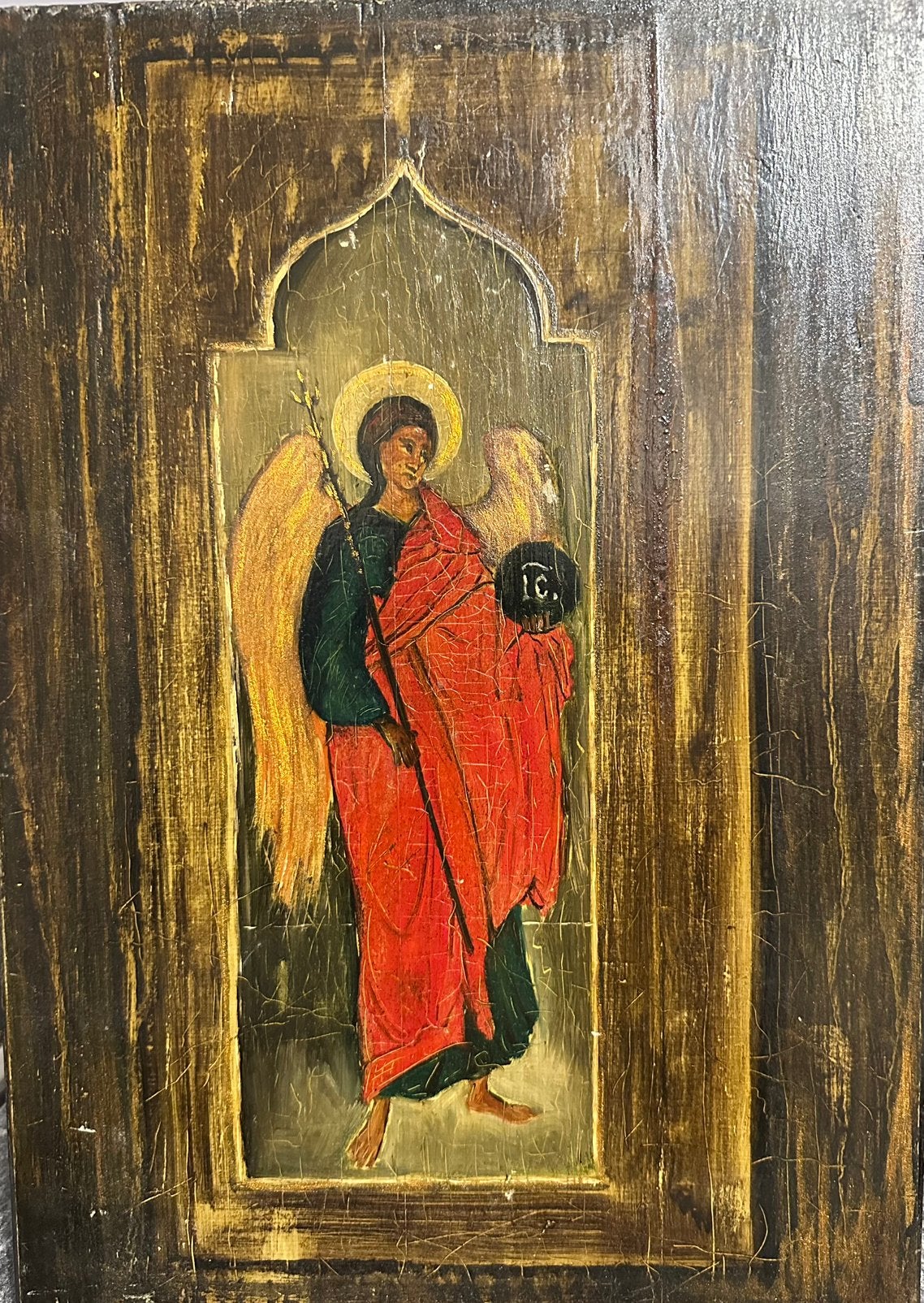 Prachtige antieke Russisch-orthodoxe icoon 19eeuw, Antiek en Kunst, Antiek | Religie, Ophalen of Verzenden