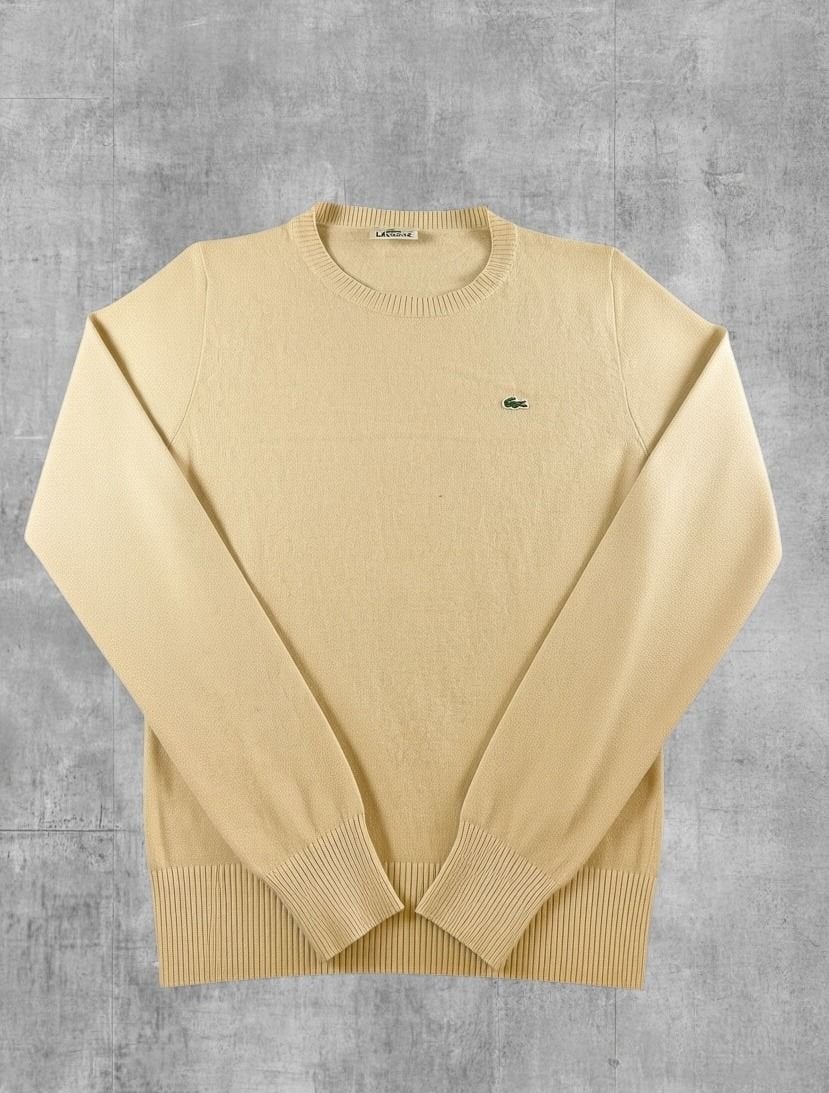 Beige Lacoste pullover (gebreide trui / sweater, maat M), Kleding | Dames, Maat 38/40 (M), Verzenden, Lacoste S.A., Beige