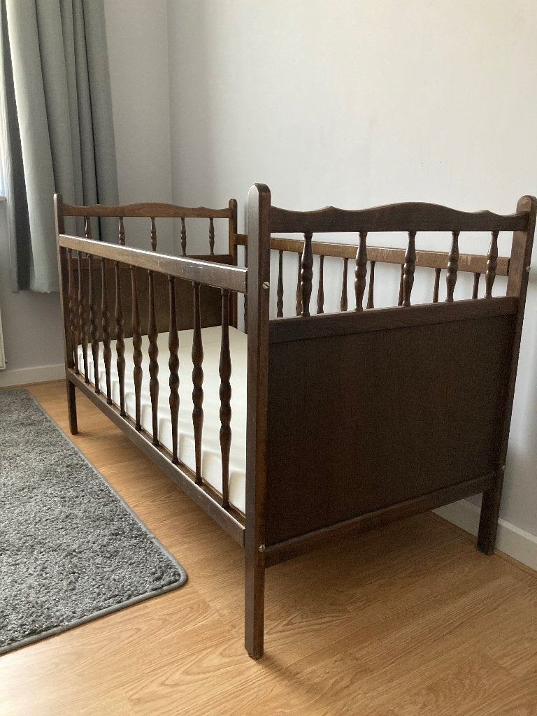 Jaren 70 ledikantje, Kinderen en Baby's, Ophalen, Gebruikt, Minder dan 140 cm, Matras