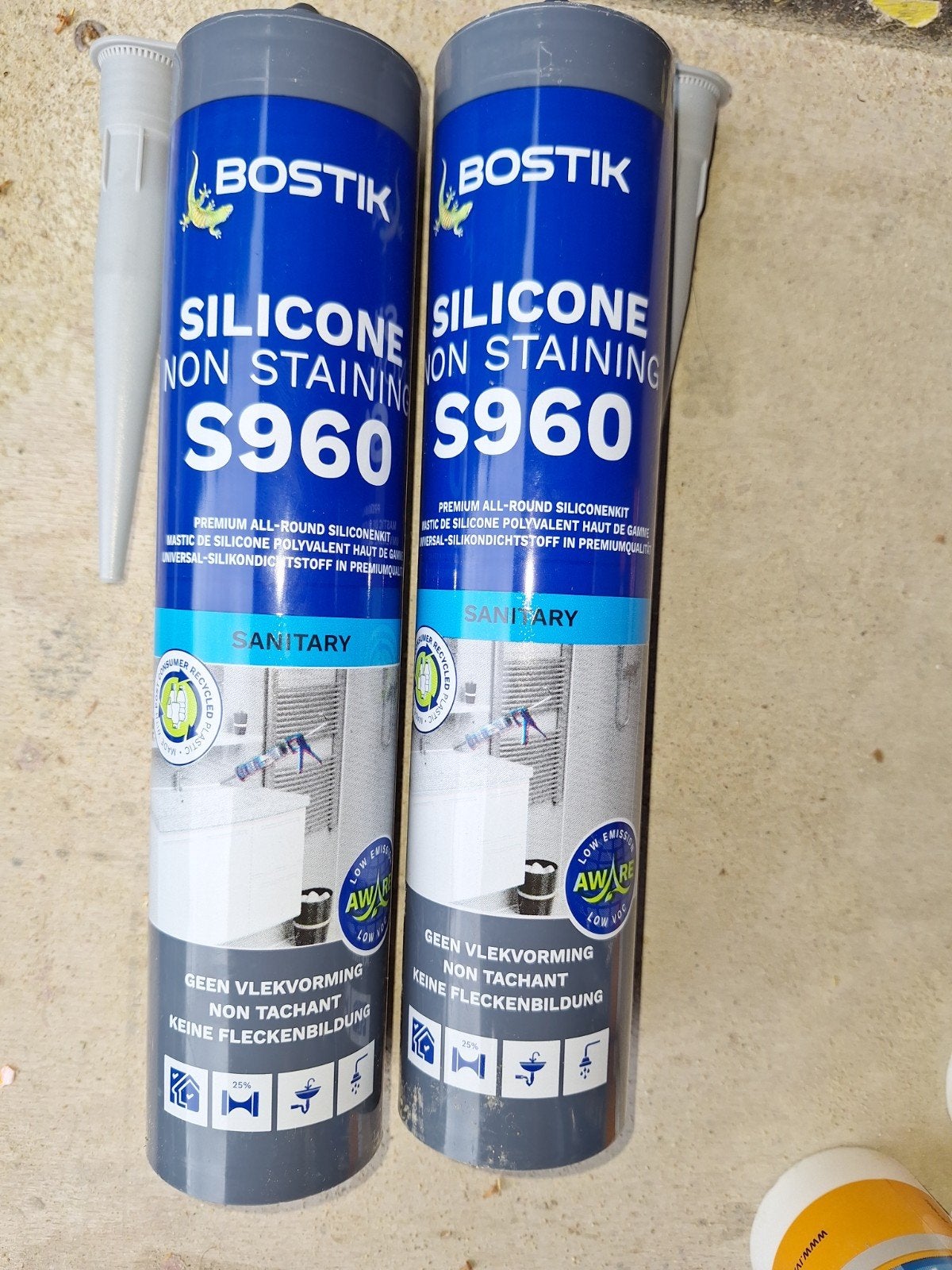 Bostik siliconenkit/sanitairkit grij,  2x 310ml, Ophalen of Verzenden, Nieuw