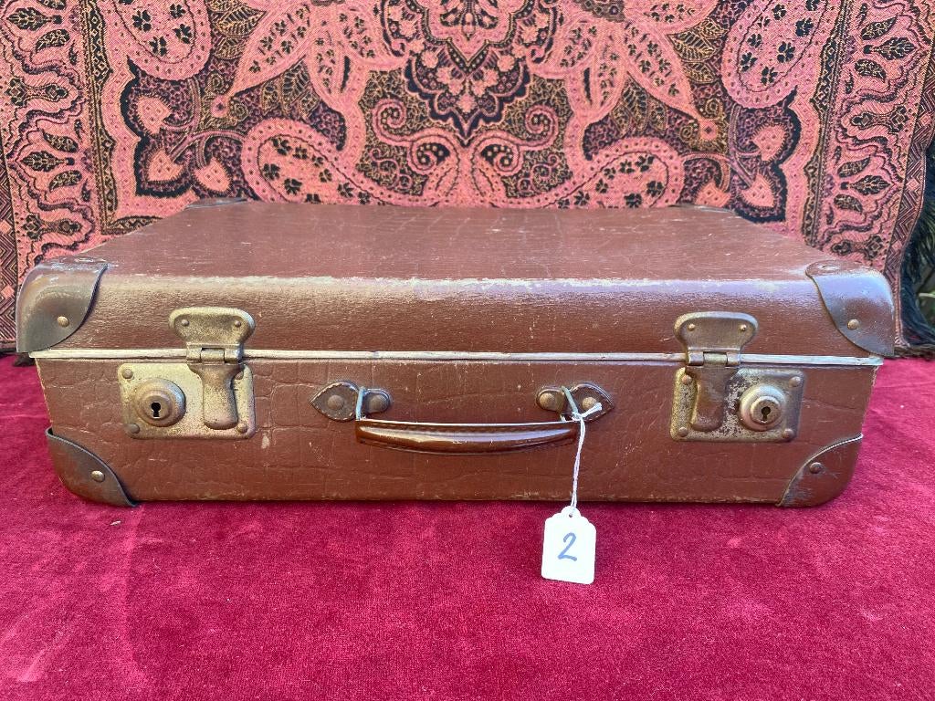 Antiek Brocante koffer koffertje reiskoffer 1950, Ophalen of Verzenden