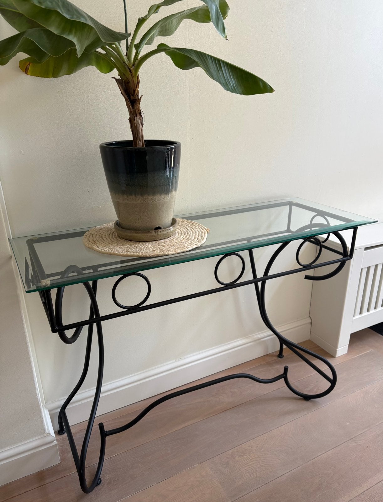 Sidetable, Ophalen, 100 tot 150 cm, Zo goed als nieuw, Glas
