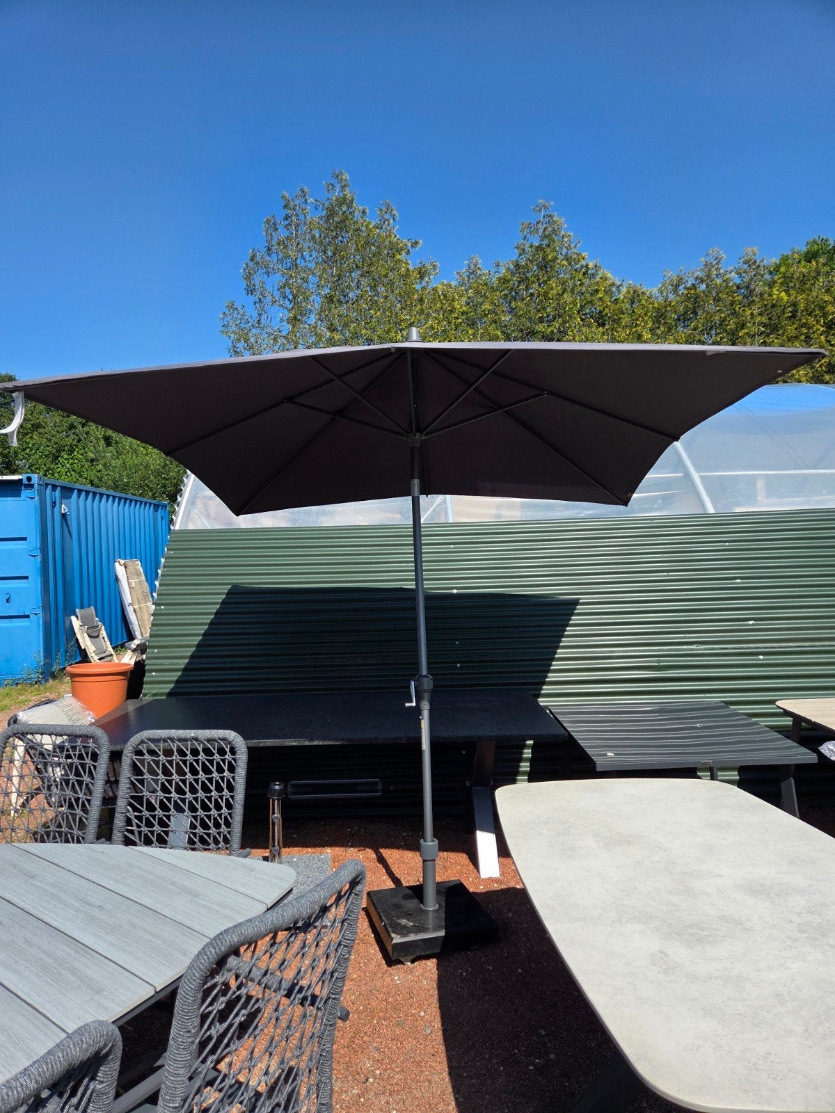 PLATINUM PARASOL 240CM MET GRANIETEN PARASOLVOET €100, Tuin en Terras, Parasols, Ophalen, Minder dan 1 meter, Parasolvoet