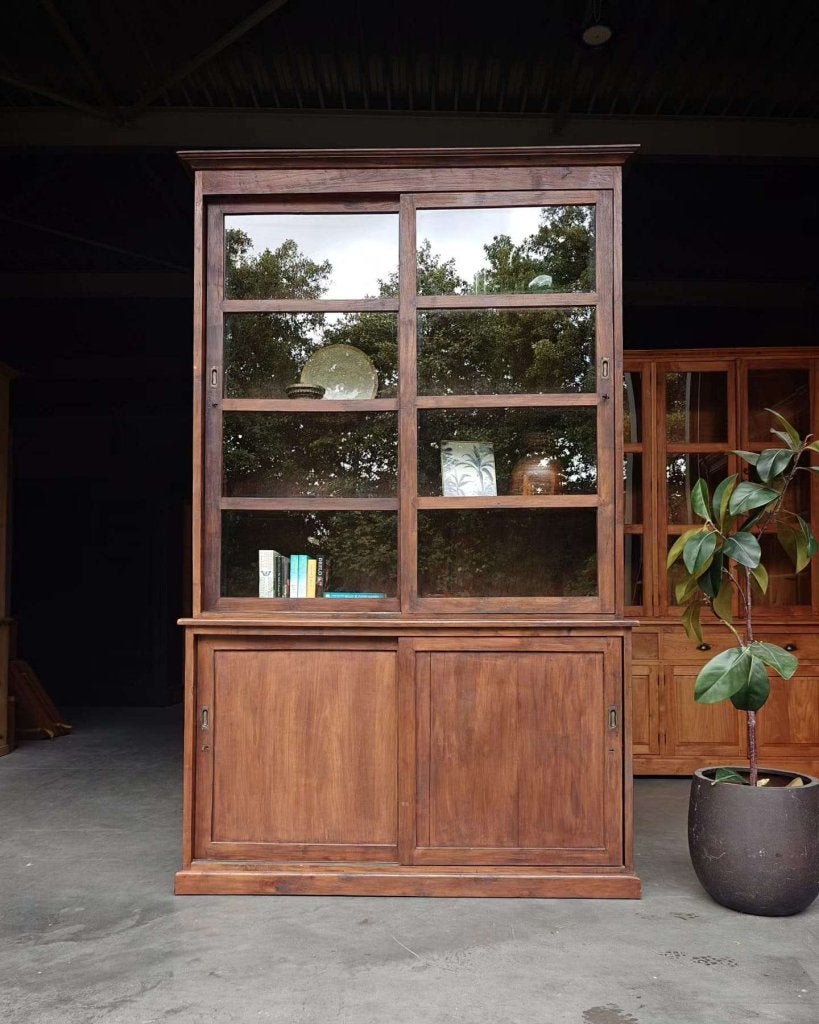 Prachtige antieke winkelvitrine | Hoge winkelkast  #0019, Ophalen of Verzenden