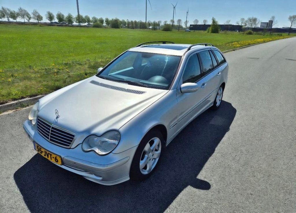 Mercedes-Benz C-Klasse C200 2003 Grijs Stationwagen, Zwart, 4 cilinders, 163 pk, Handgeschakeld