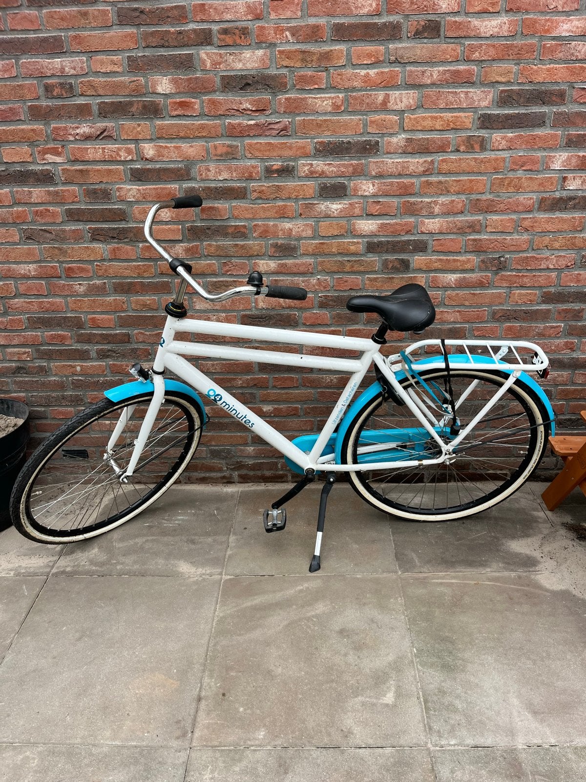 Witte/blauwe stadsfiets, Ophalen, Zo goed als nieuw, Terugtraprem, Overige merken