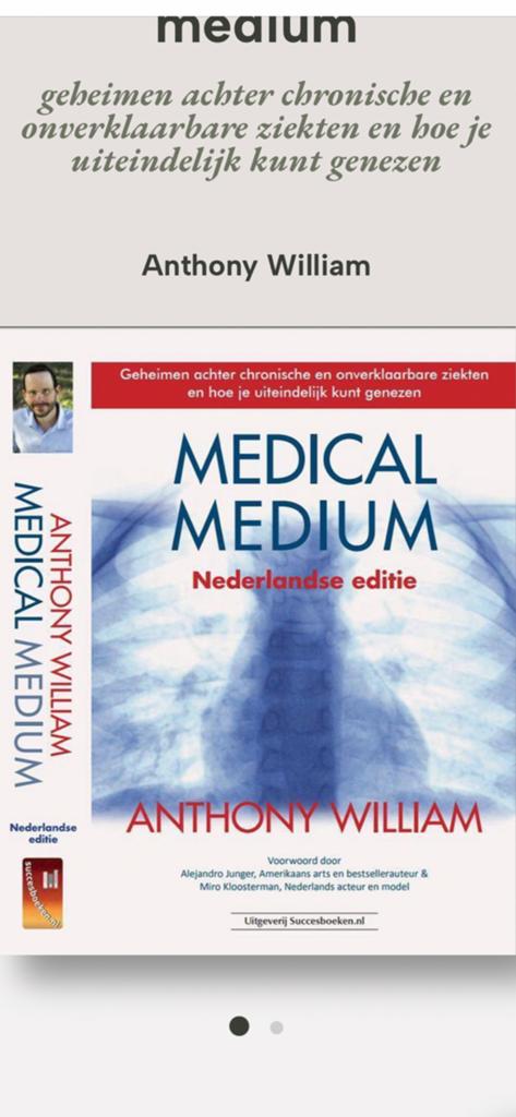Medical Medium Anthony William, Ophalen of Verzenden, Zo goed als nieuw, Gezondheid en Conditie