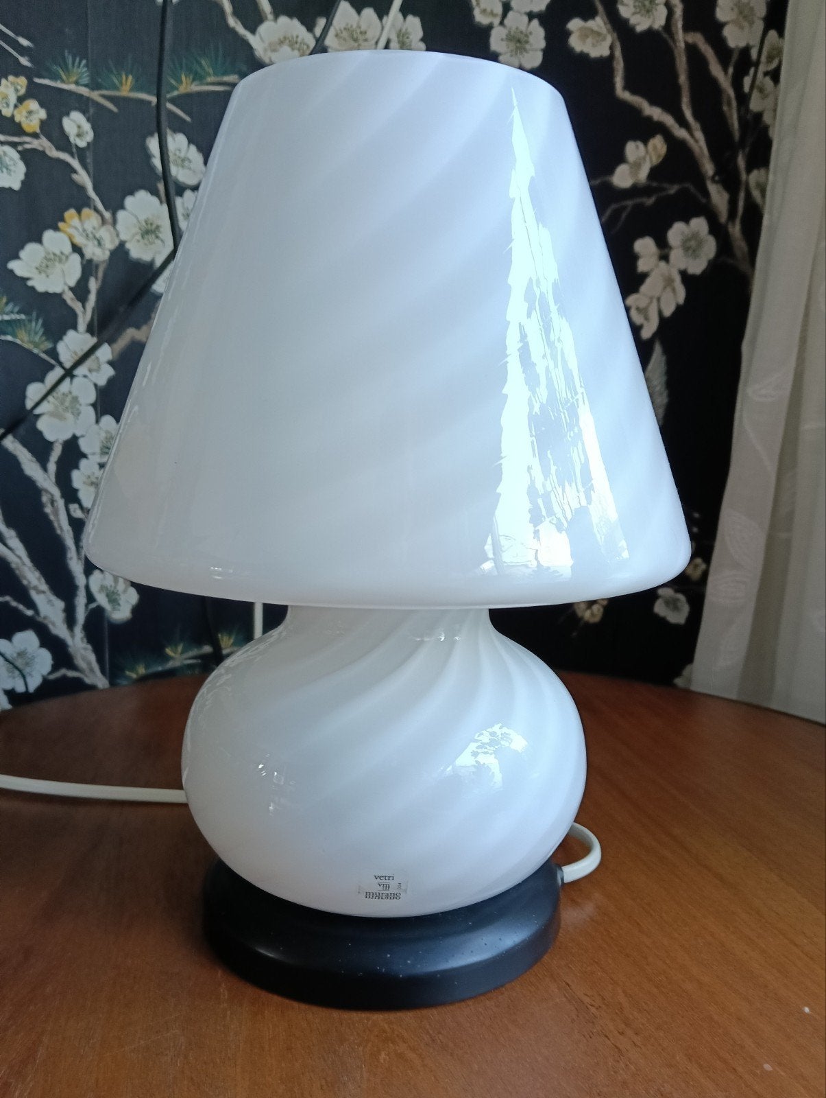 Vintage Murano Tafellamp met Swirl Design, Ophalen of Verzenden