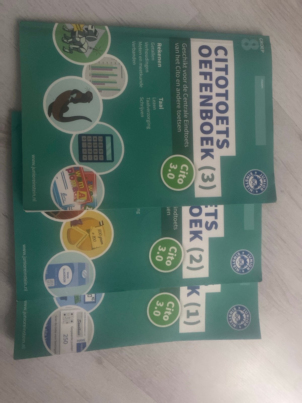 Cito Oefenboeken Groep 8 (deel 1, 2, 3) - Junior Einstein, Boeken, Ophalen of Verzenden, Zo goed als nieuw, Overige niveaus, Overige vakken
