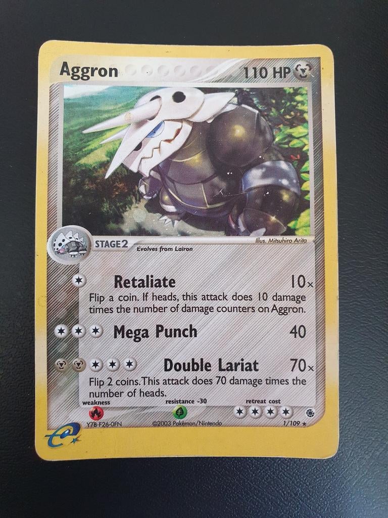 Aggron 1/109 holo pokemon kaart, Ophalen of Verzenden, Zo goed als nieuw