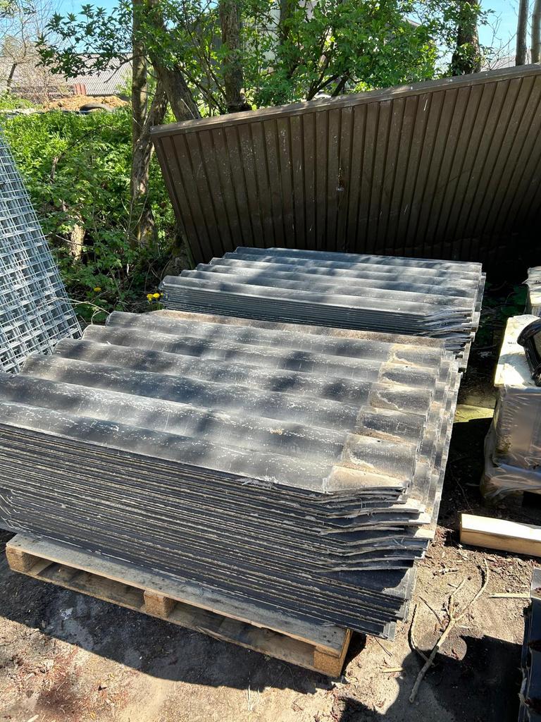 Eternit golfplaten gebruikt – 110x153 cm – €5 p/st, Doe-het-zelf en Verbouw, Platen en Panelen, Ophalen, Gebruikt, Overige materialen