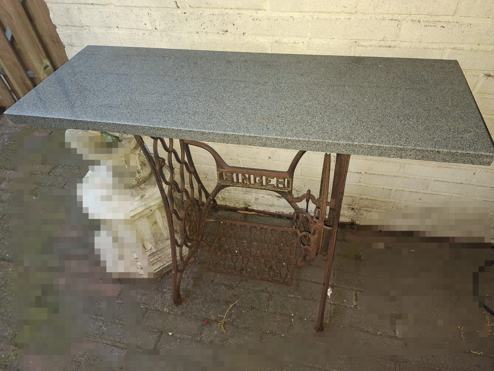 GIETIJZEREN TUINTAFEL, Tuin en Terras, Tuintafels, Ophalen, Gebruikt, Rechthoekig, Metaal