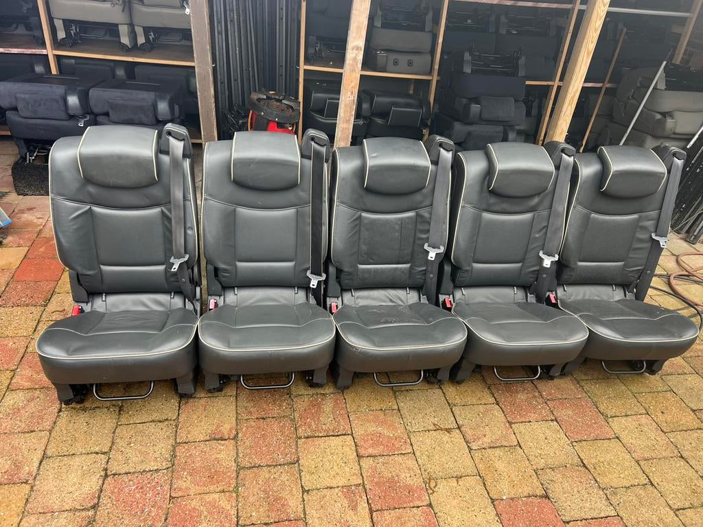 10 zwart leren stoelen 3p gordel isofix zelfbouwcamper bus, Ophalen of Verzenden, Gebruikt, Citroën