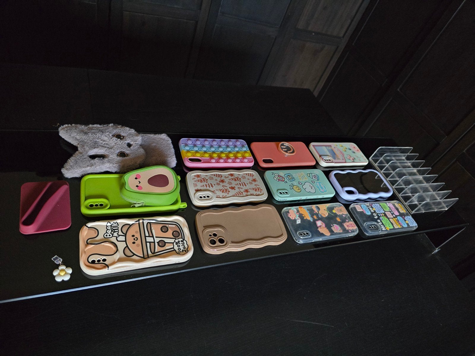 12 Telefoonhoesjes voor Iphone 10 + houder en accessoires, Ophalen of Verzenden, Zo goed als nieuw, Frontje of Cover