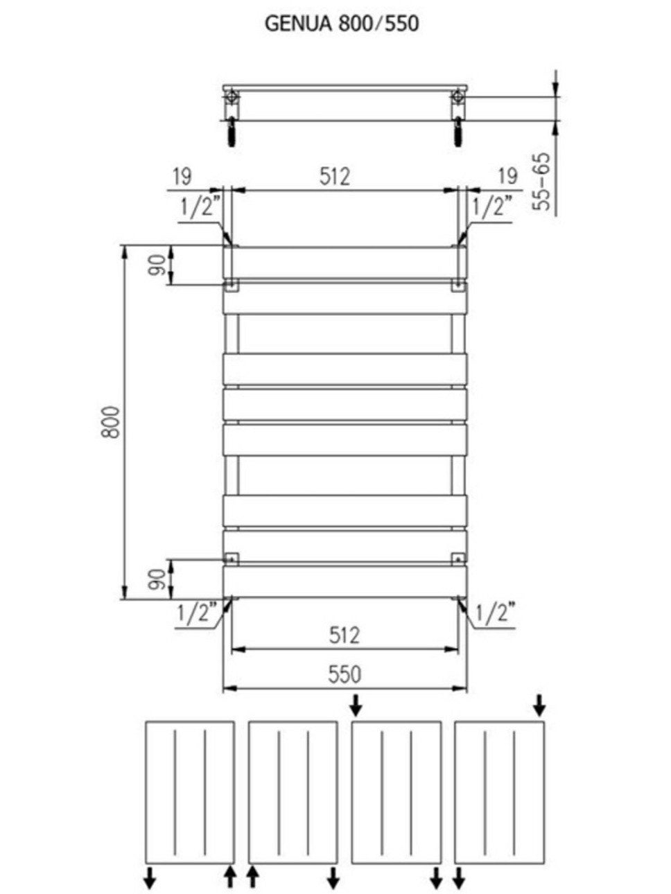 Plieger Genua designradiator 800x550mm , Ophalen of Verzenden, Nieuw, Overige typen
