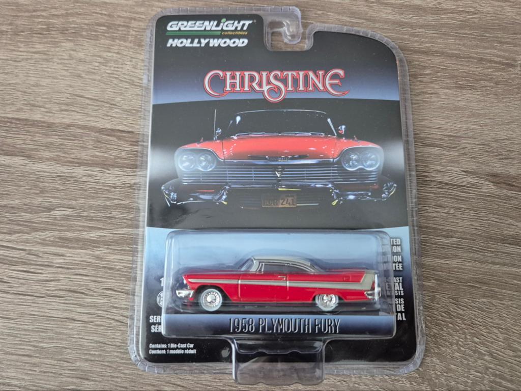 Greenlight 1958 Plymouth Fury - Christine 1:64, Ophalen of Verzenden, Zo goed als nieuw, Auto