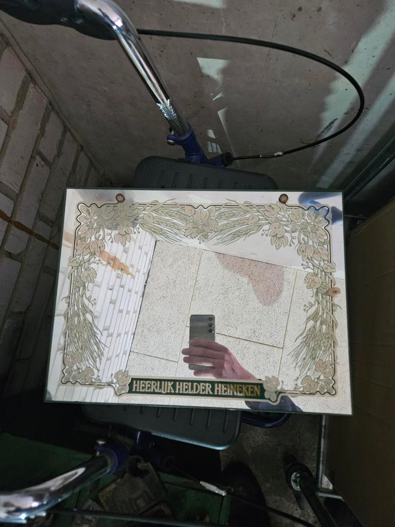 Heineken spiegel, Ophalen of Verzenden, Rechthoekig, 50 tot 100 cm, Minder dan 100 cm