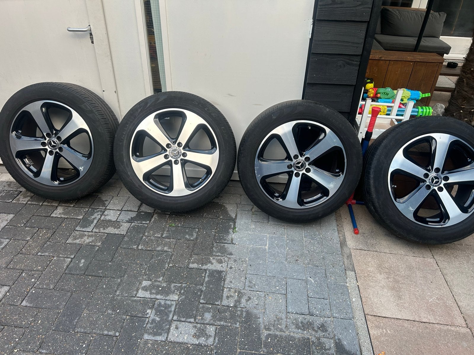 Mercedes GLC 19 inch velgen met banden, Ophalen, Gebruikt
