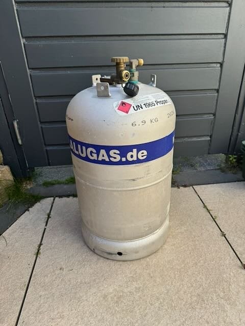 2 stuks Alugas LPG gasfles 11 kg met 80% vulstop, Ophalen, Gebruikt