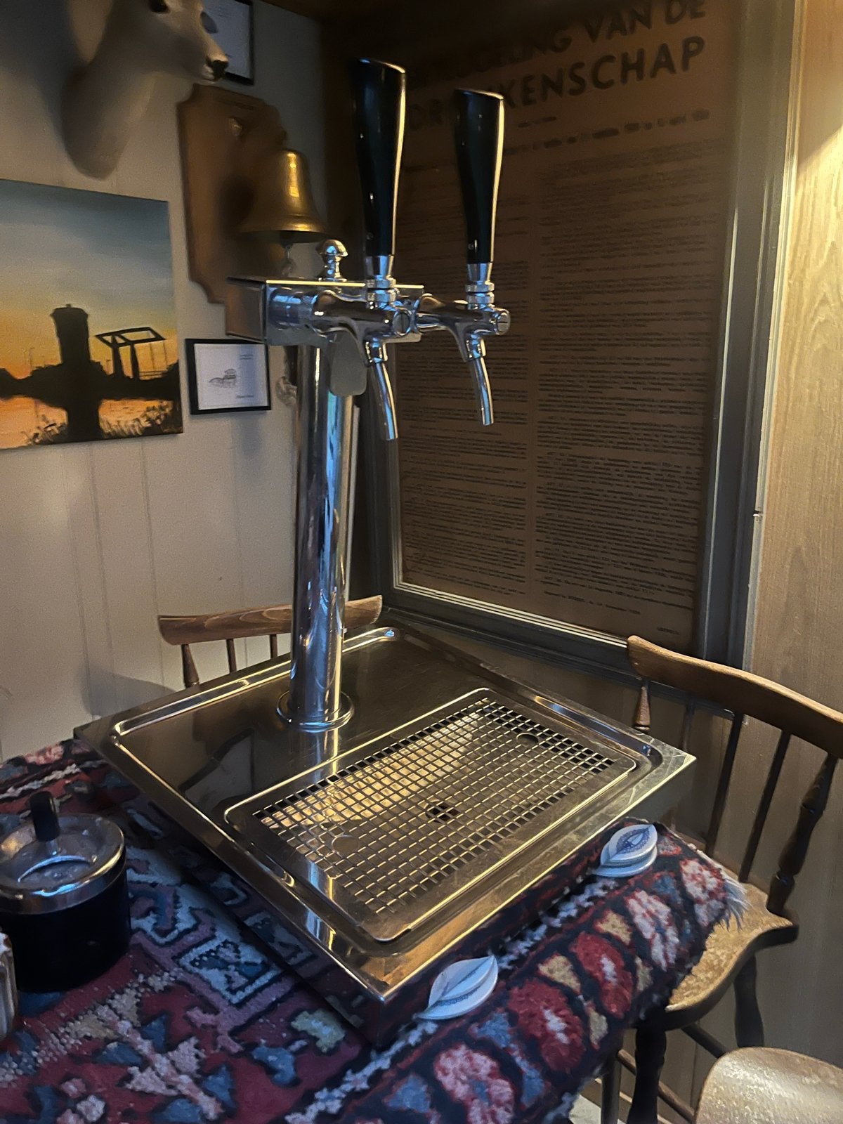 Lindr biertap met 2 tapkranen en lekblad tapzuil, Witgoed en Apparatuur, Ophalen, Gebruikt