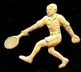 Tennisspeler speld- koperkleur, Verzamelen, Verzenden, Nieuw, Sport, Speldje of Pin