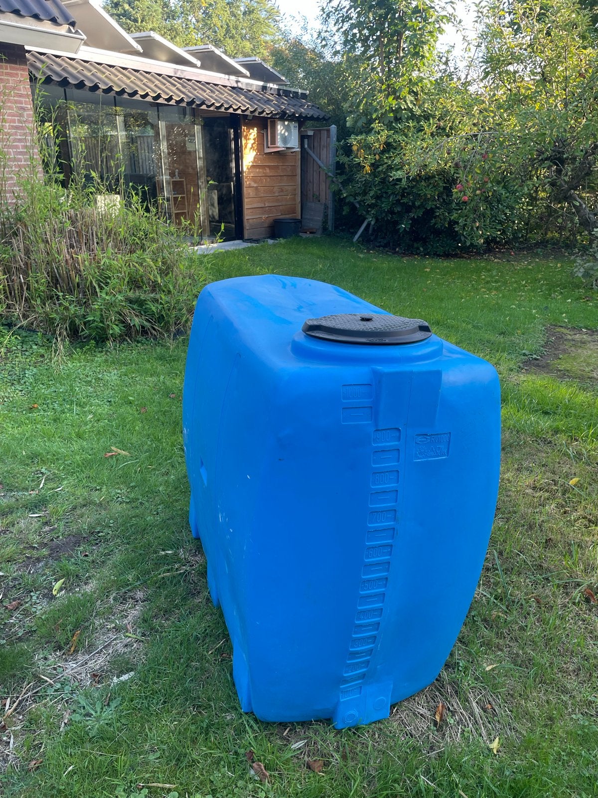 Blauwe watertank 1000 liter - Zo goed als nieuw, 150 liter of meer, Ophalen, Nieuw, Kunststof
