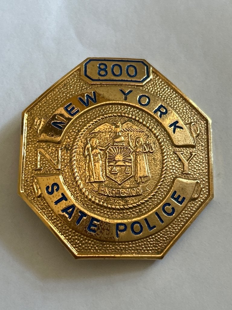 New York State Police Badge (Goldina Replica) - Nr. 800, Verzamelen, Verzenden, Landmacht, Amerika, Embleem of Badge