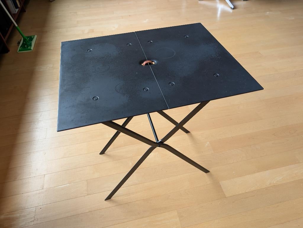 Zanotta klaptafeltje Italiaans design, Ophalen, Gebruikt, Minder dan 50 cm, Metaal