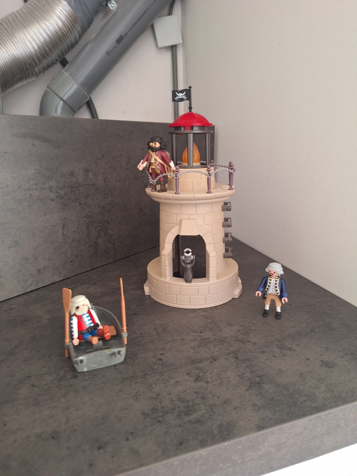 Playmobil Piraten: Vuurtoren met Figuren en Boot, Pirates, Gebouw, Complete set, Ophalen of Verzenden