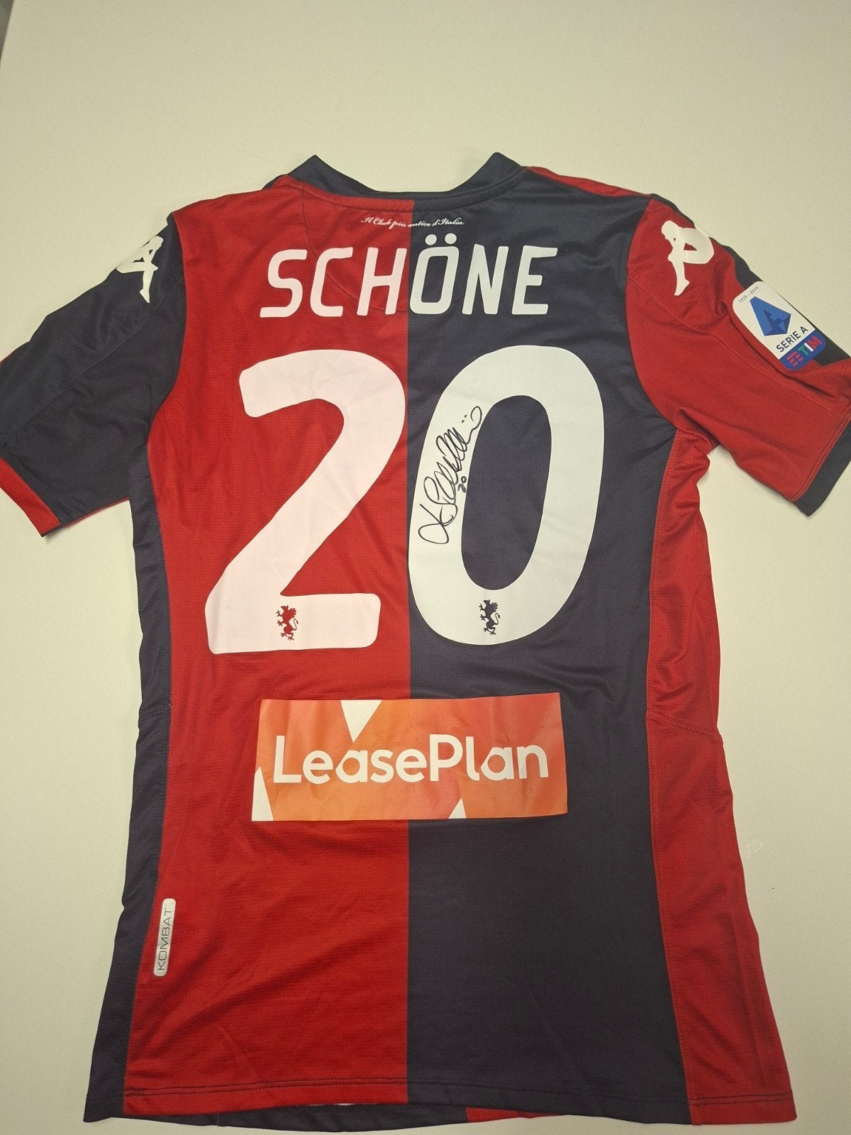 Match Worn & Gesigneerd Lasse Schöne Genoa CFC Shirt, Sport en Fitness, Maat M, Ophalen of Verzenden, Gebruikt, Shirt