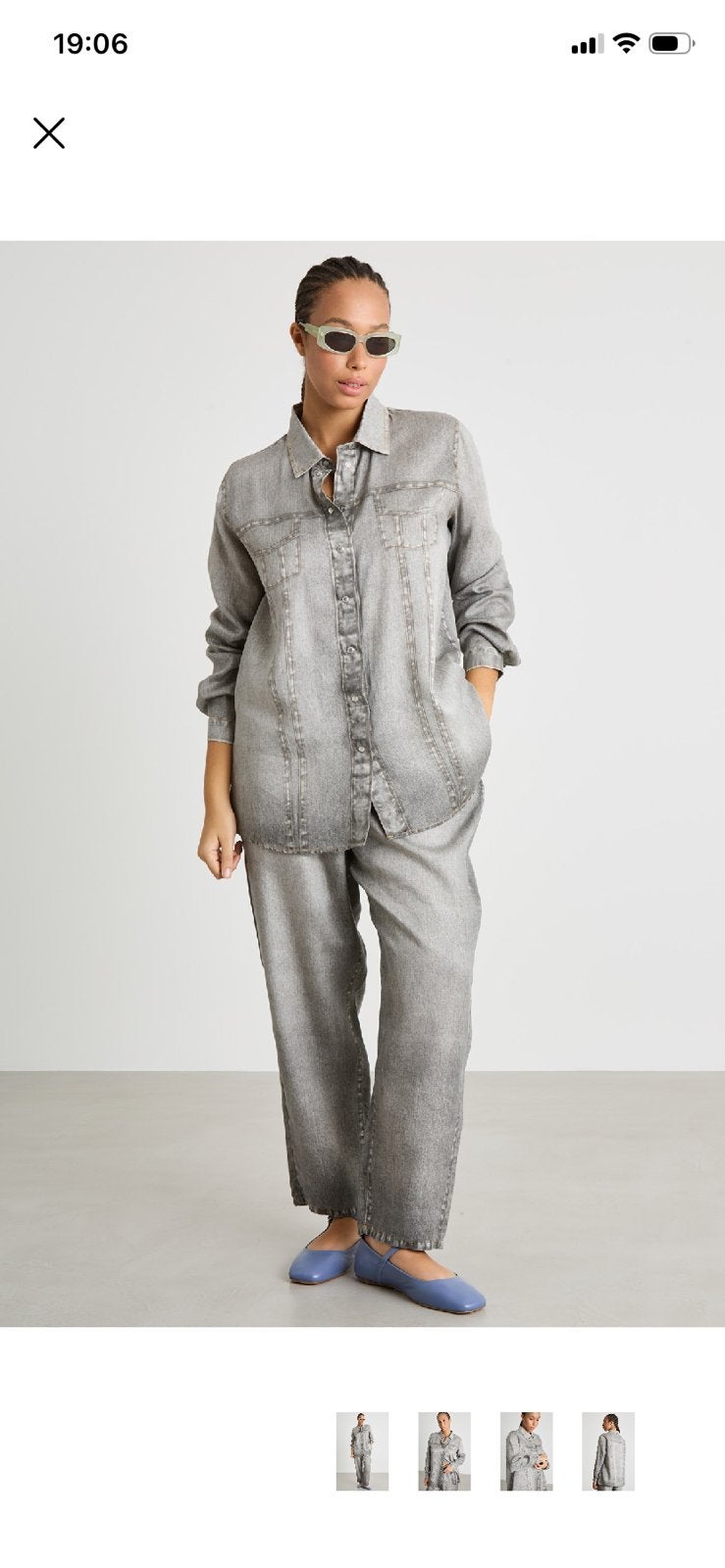 Marina Rinaldi denim effect set maat 46/48, Kleding | Dames, Grote Maten, Ophalen of Verzenden, Zo goed als nieuw, Grijs, Broek of Spijkerbroek
